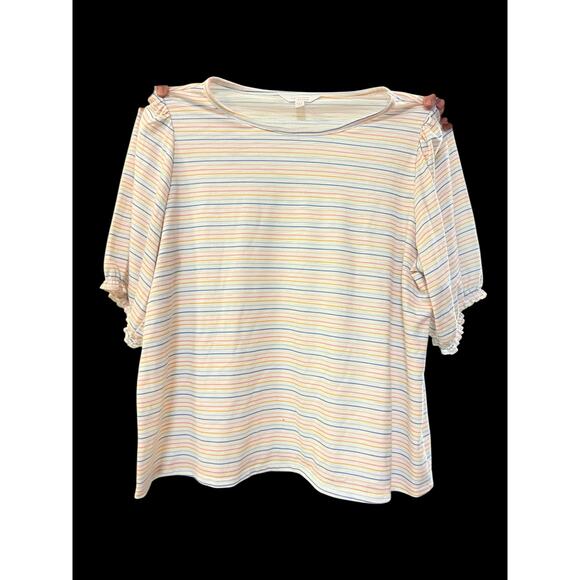 Rainbow stripe plus size Lauren Conrad Top XXL - Picture 1 of 2